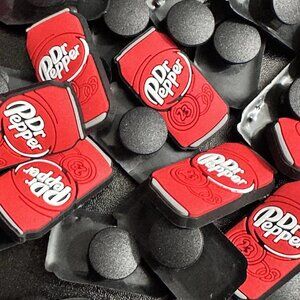 Dr Pepper Shoe Charms for Crocs – Red Soda Bottle Style – Waterproof PVC